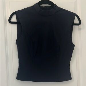 Maeve Navy Fitted Sleeveless Tank Top